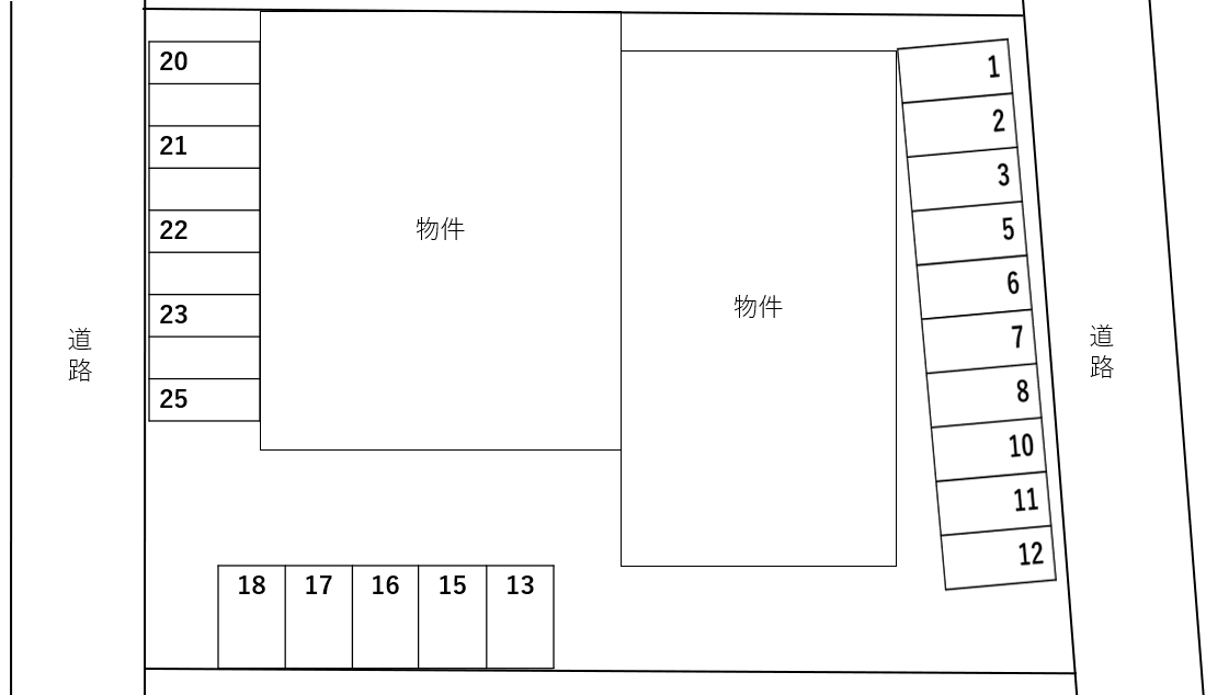 Casa Verde Surの駐車配置図