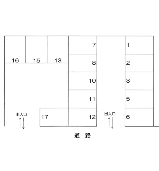 第1小川駐車場の駐車配置図
