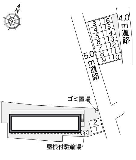 プリマチッタ(41119) 敷地外駐車場の駐車配置図