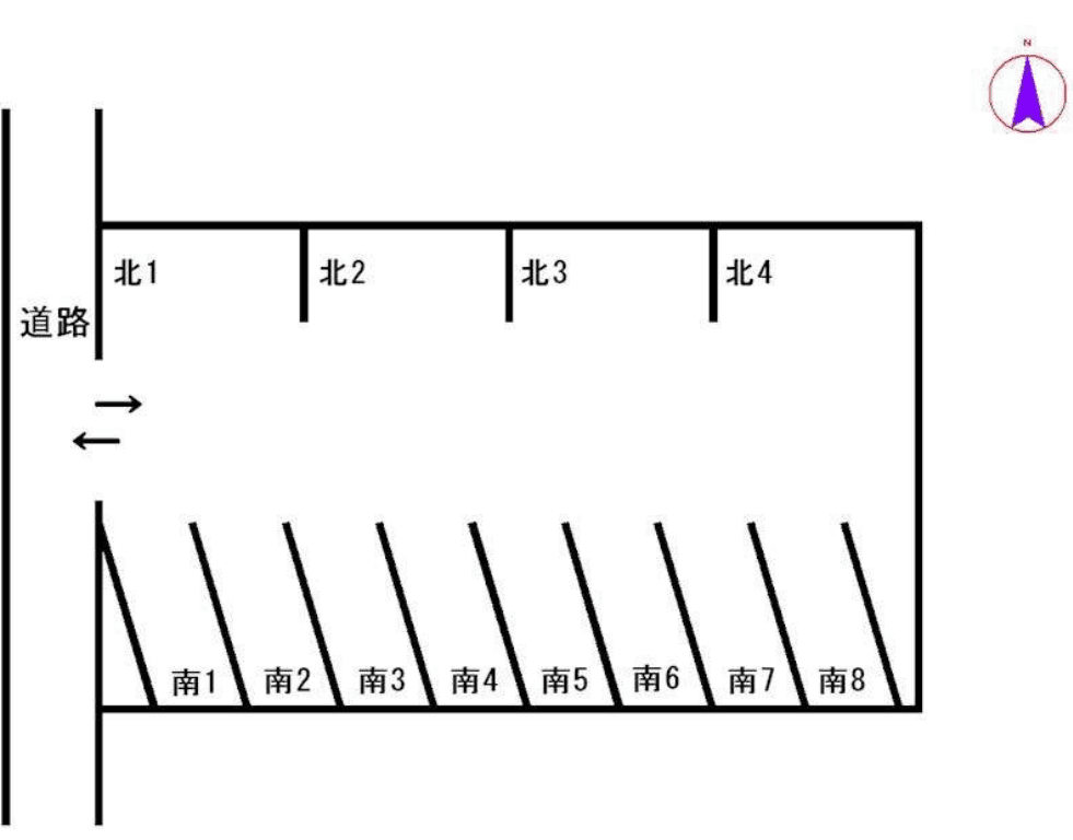 和田町67-1S駐車場の駐車配置図