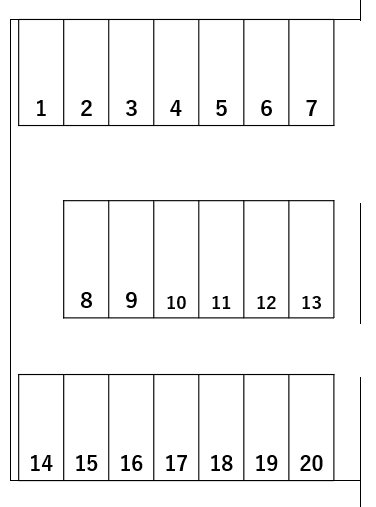 すみれパーキングの駐車配置図