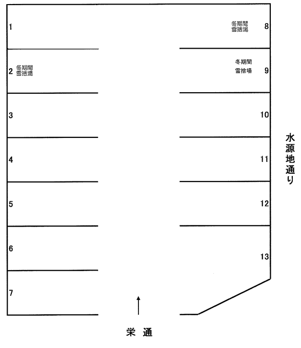 栄通8丁目19駐車場の駐車配置図