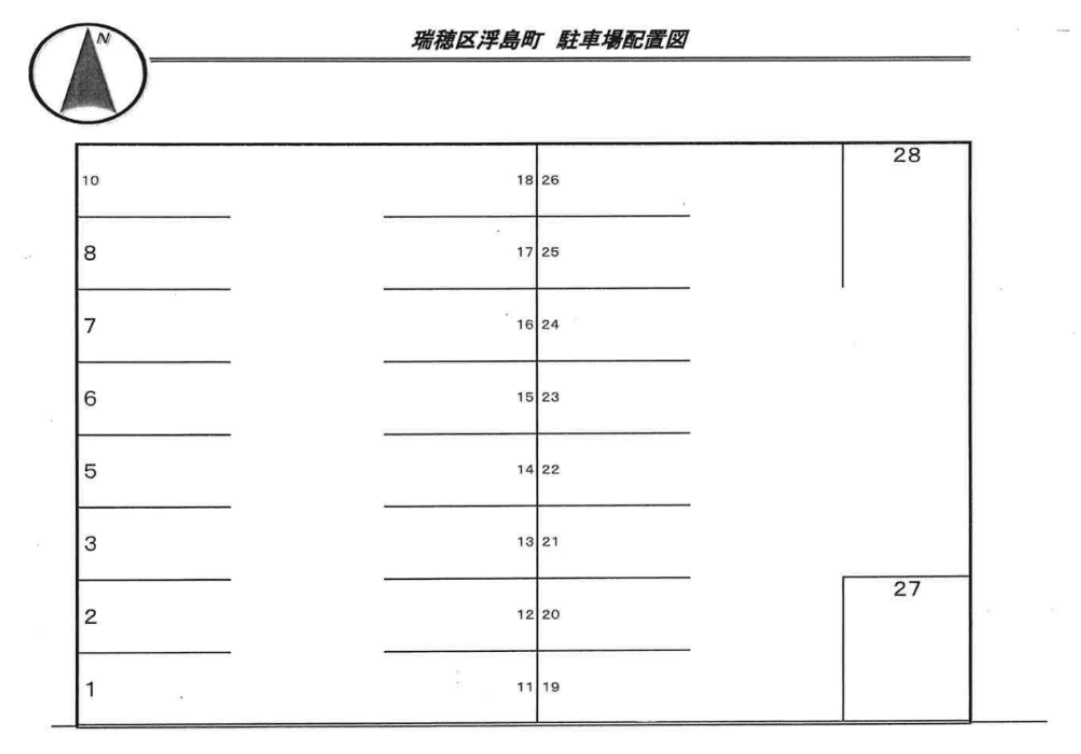瑞穂区浮島町駐車場の駐車配置図