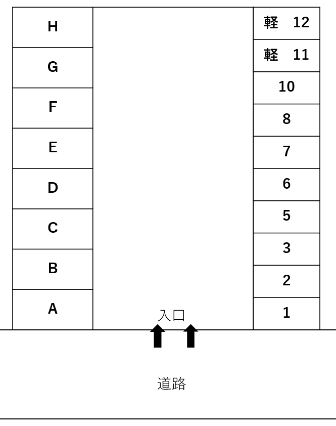 細川駐車場野町の駐車配置図