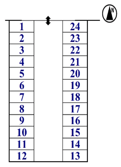 KG月極駐車場の駐車配置図