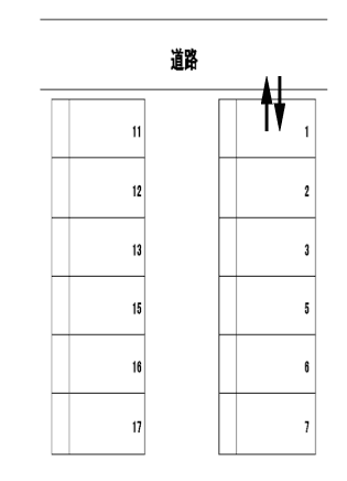 書写K-Parkの駐車配置図