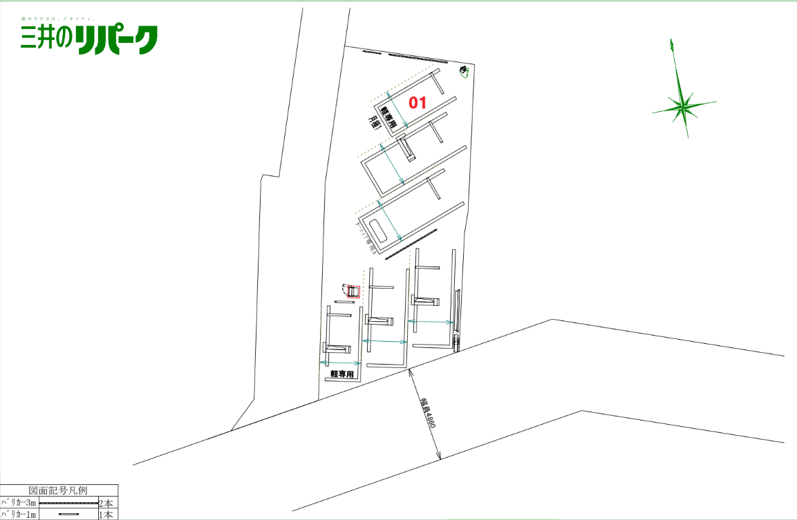 千駄木1丁目第5の駐車配置図