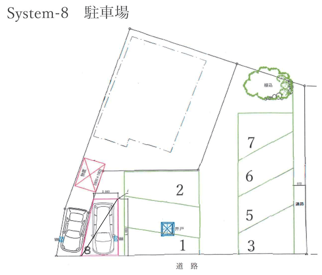 System-8パーキングの駐車配置図