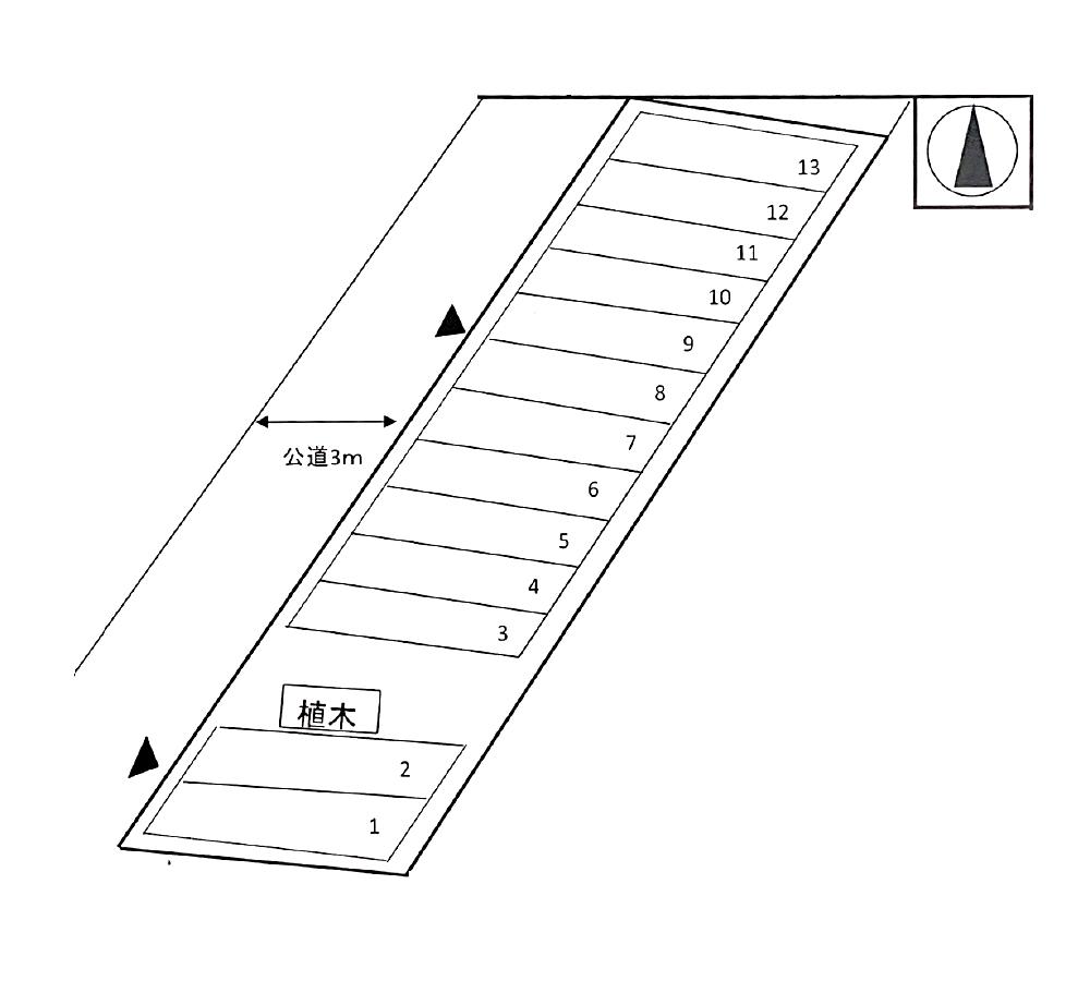 まるはな第1駐車場の駐車配置図