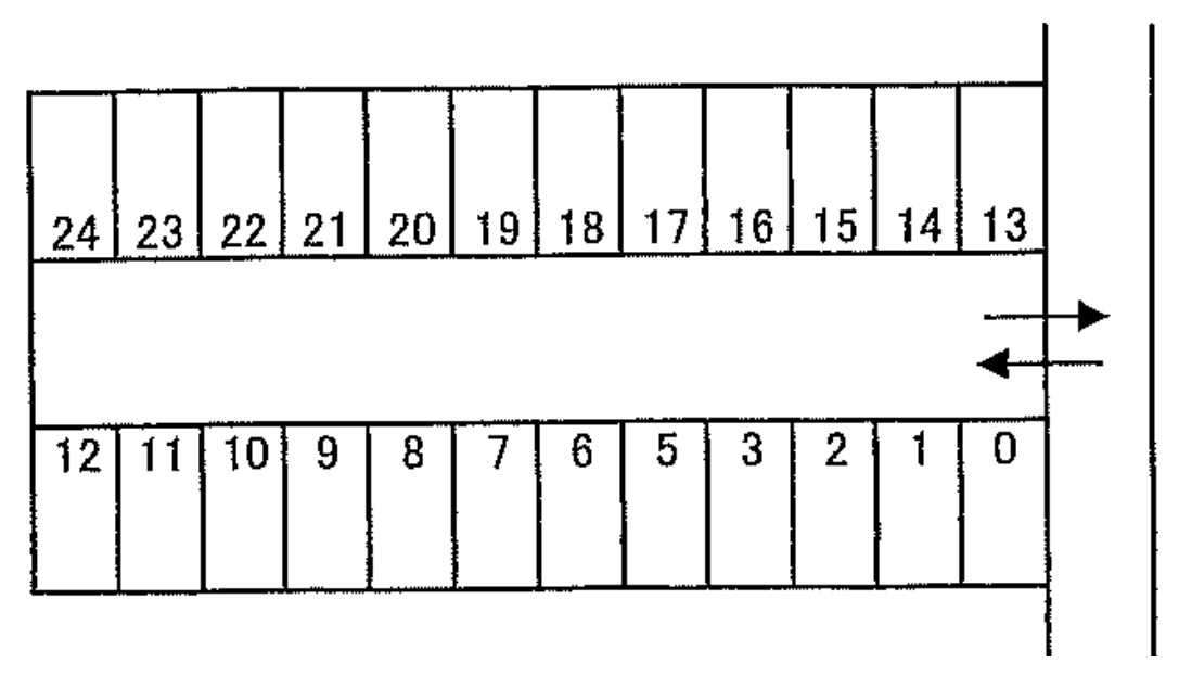 塗御堂パーキングの駐車配置図