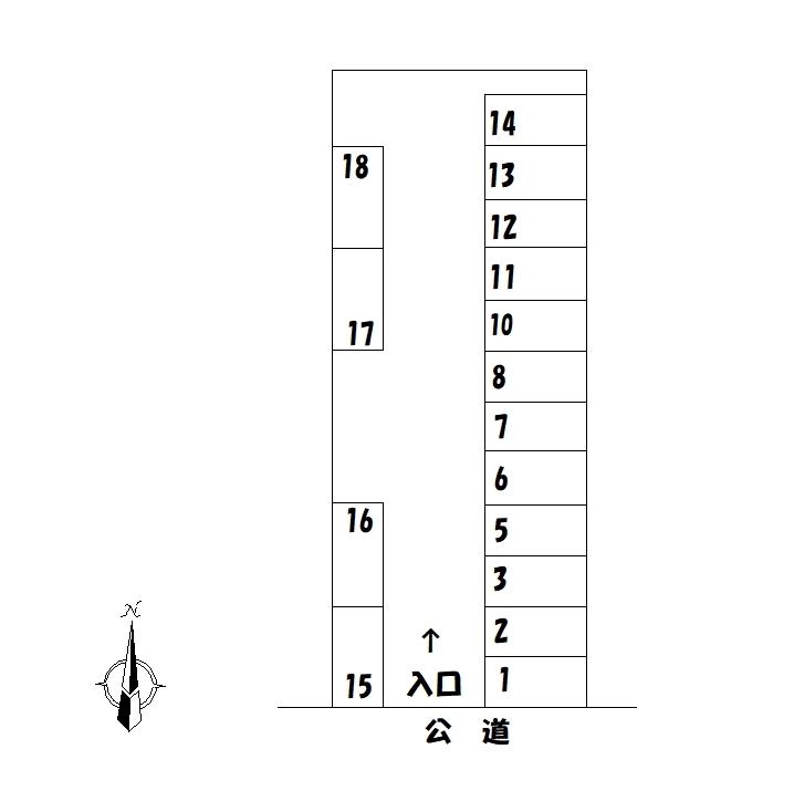 吉田第1駐車場の駐車配置図