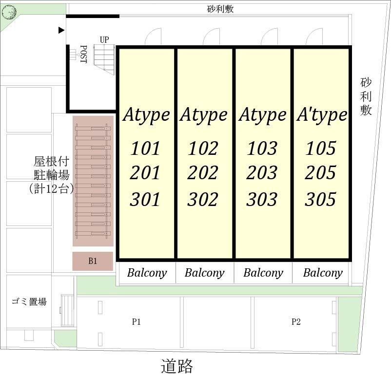 リブリ・エトワールひばりヶ丘駐車場の駐車配置図