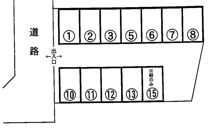 加藤(針塚)駐車場の駐車配置図