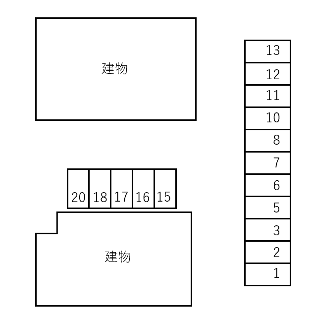 ボヌールタカノAの駐車配置図