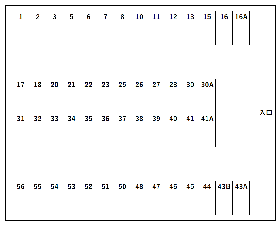 新柏駐車場の駐車配置図