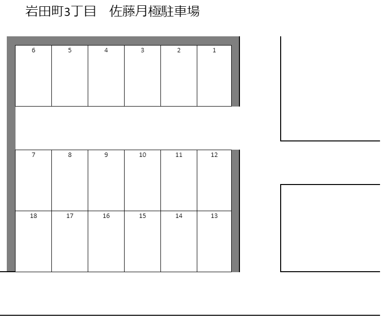 岩田町佐藤月極駐車場の駐車配置図