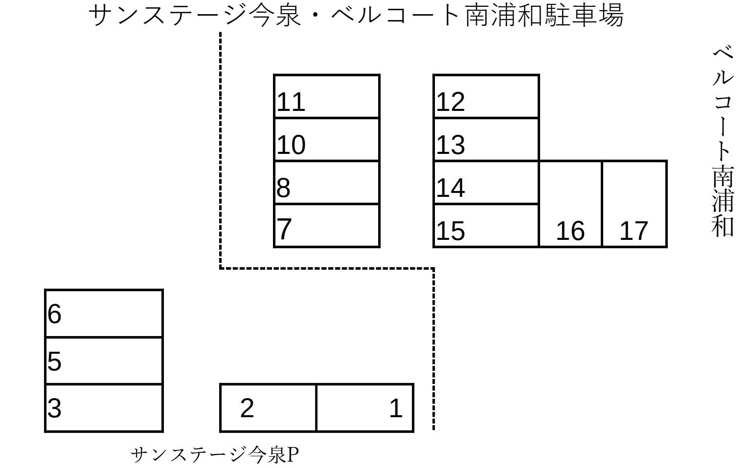 サンステージ今泉・ベルコート南浦和駐車場の駐車配置図