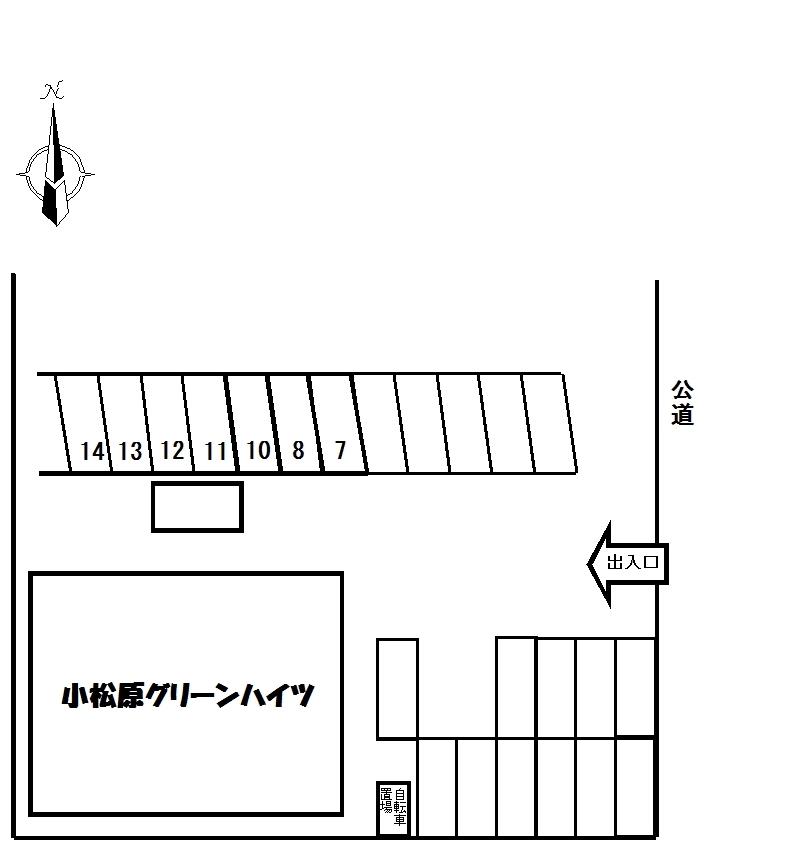 小松原第4駐車場の駐車配置図