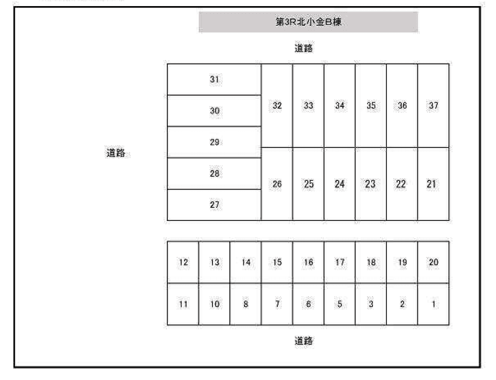 東平賀杉浦駐車場の駐車配置図