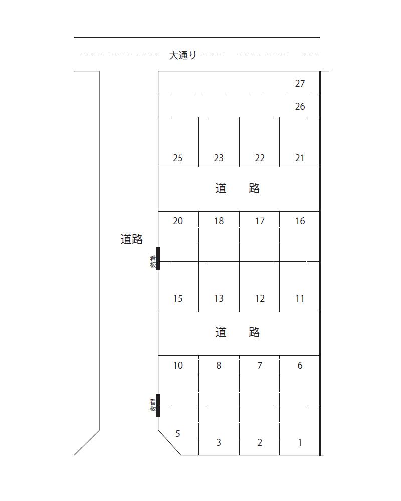 天神町TⅡパーキングの駐車配置図