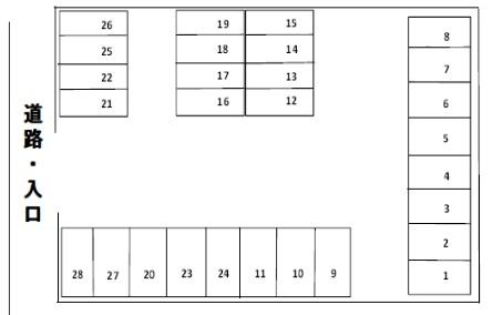 第2斉田パーキングの駐車配置図