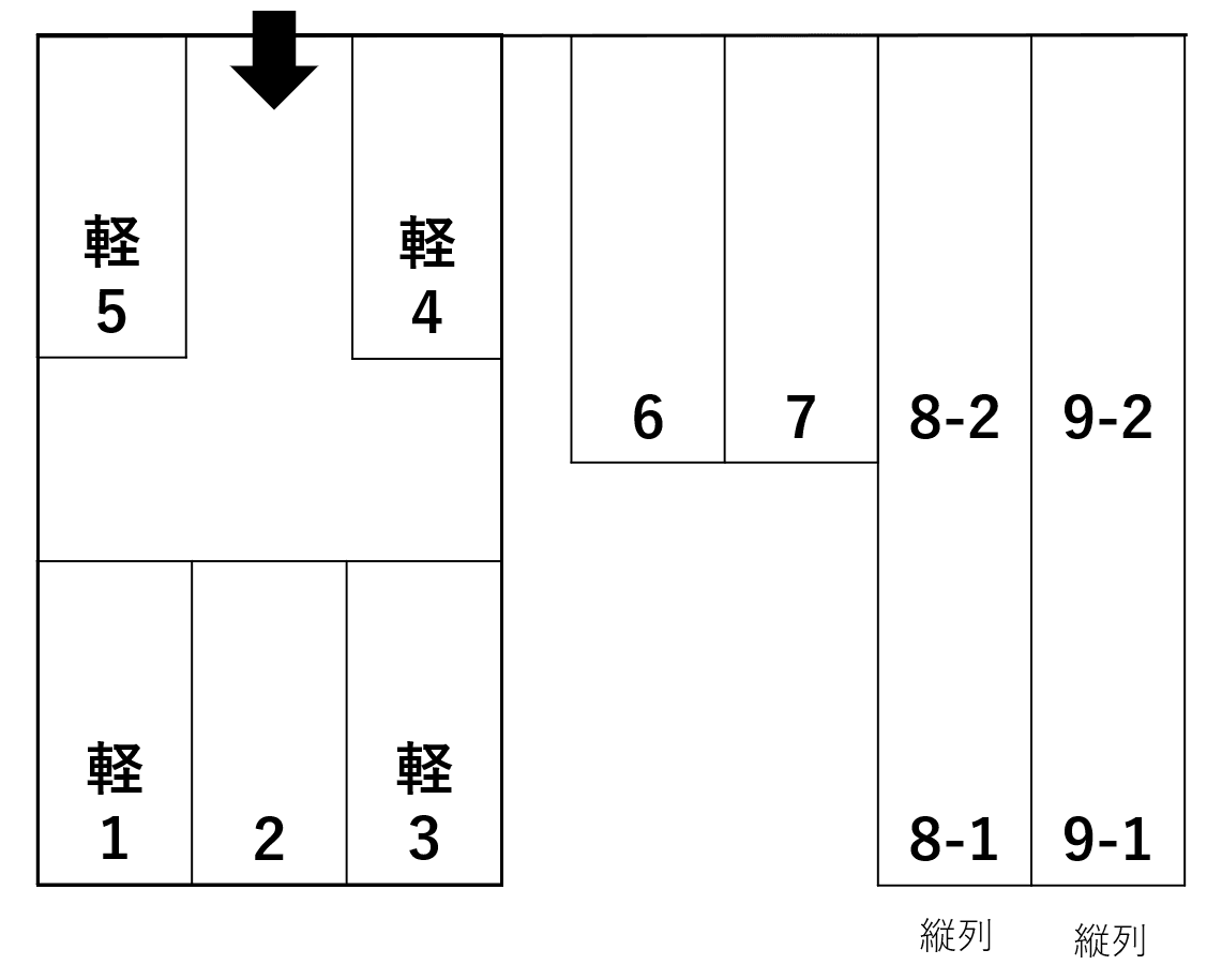 かきはら駐車場の駐車配置図