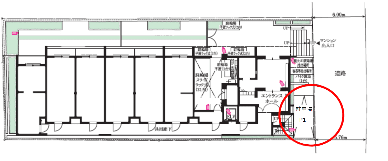 ブライズ西馬込DUEの駐車配置図