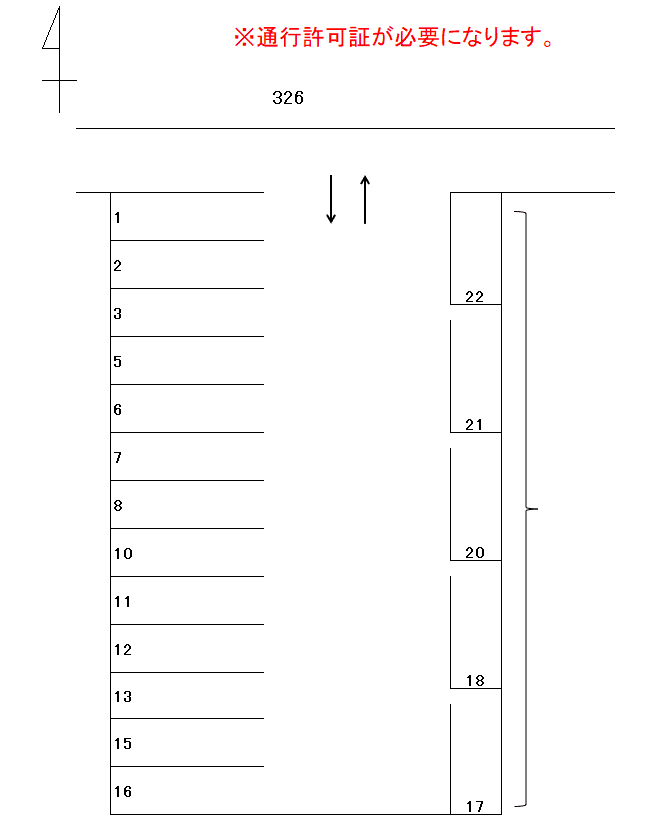 岩倉-326の駐車配置図