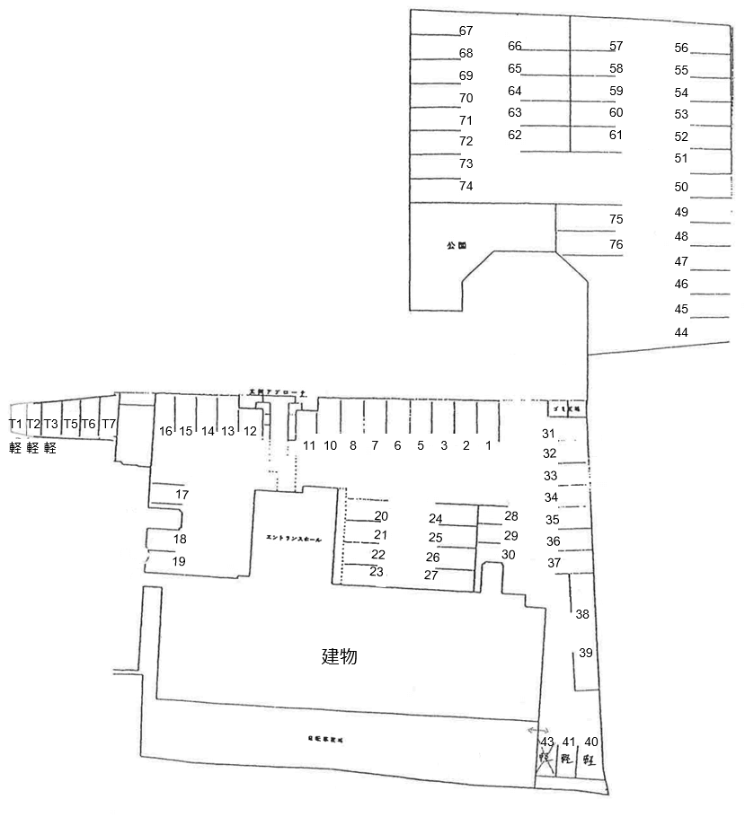 プレスティージ黄檗の駐車配置図