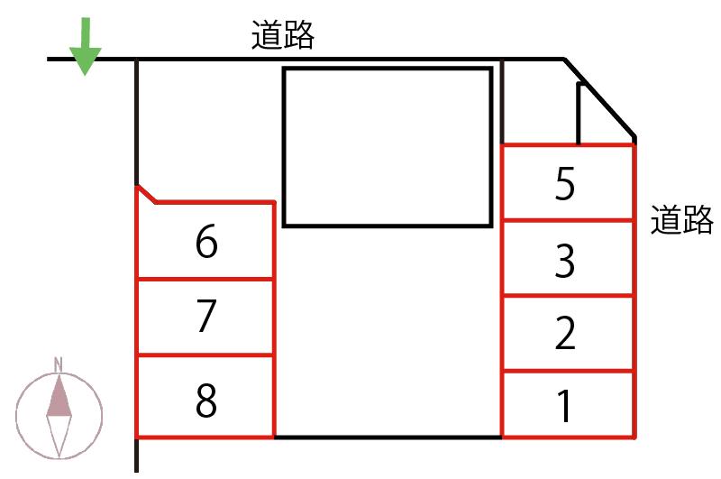 しまんとパーキング中村東町三丁目1番15の駐車配置図
