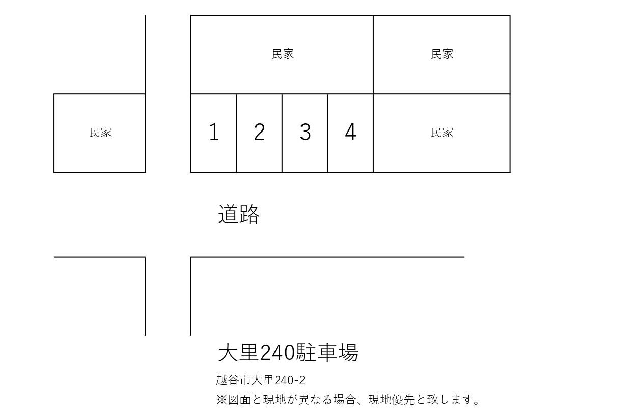 大里240駐車場の駐車配置図
