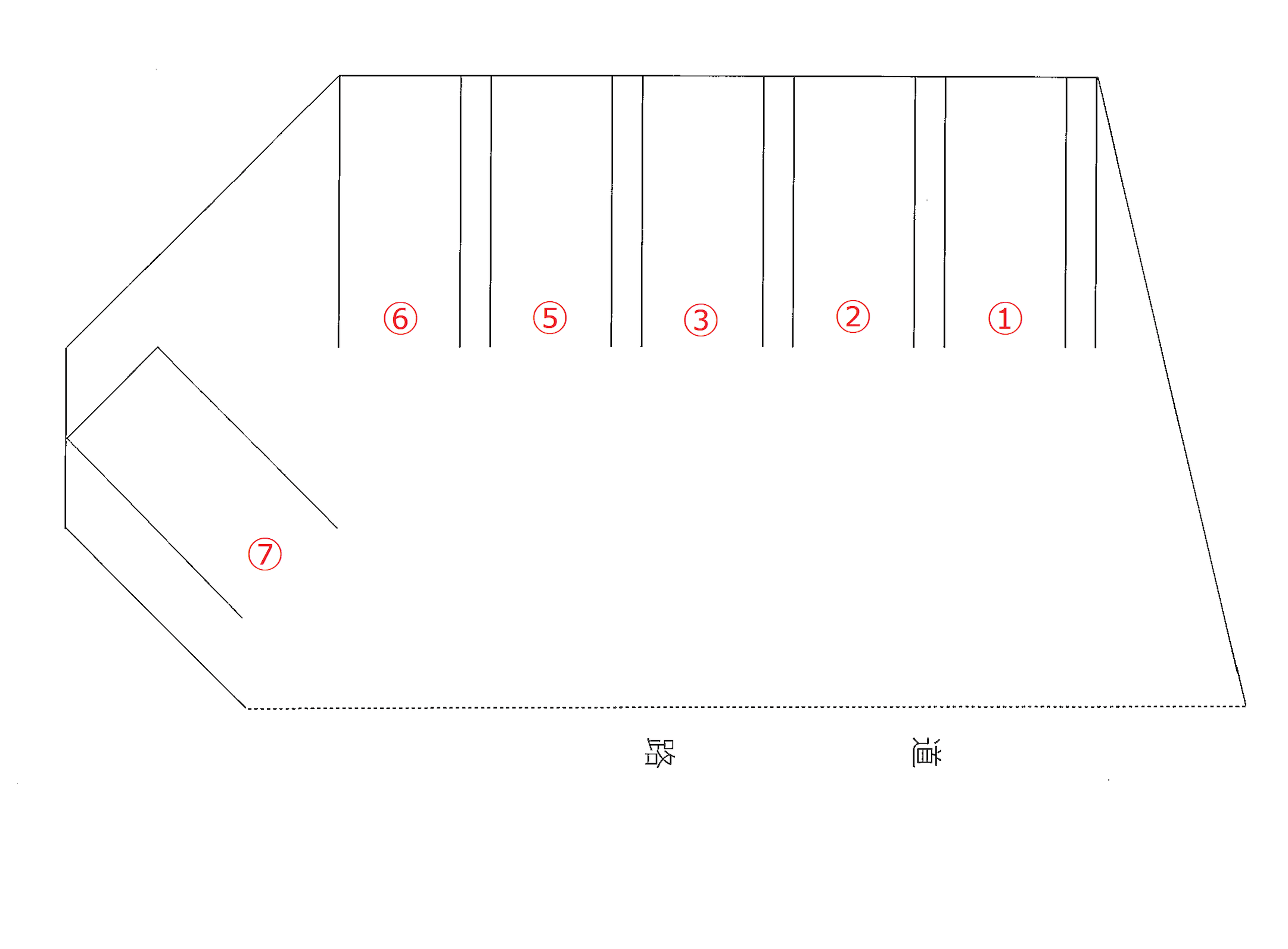 堤2丁目月極駐車場の駐車配置図
