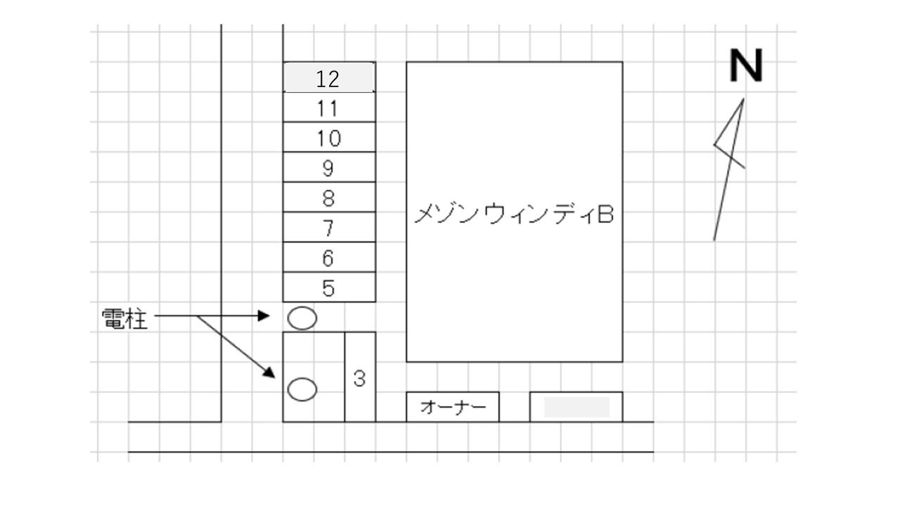 メゾンウィンディ敷地内駐車場の駐車配置図