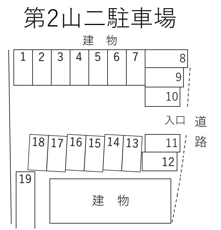 第2山二駐車場の駐車配置図