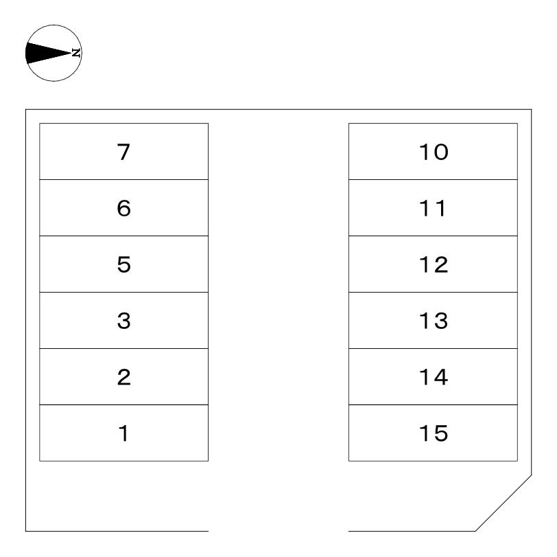 梶原岩田様駐車場の駐車配置図