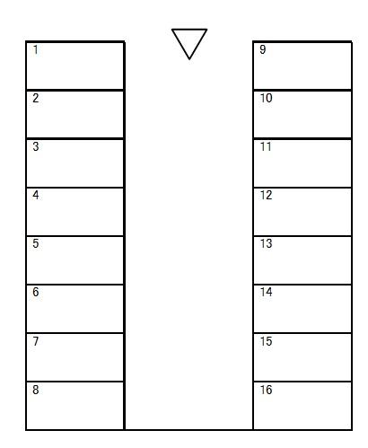 吉田東平賀駐車場の駐車配置図