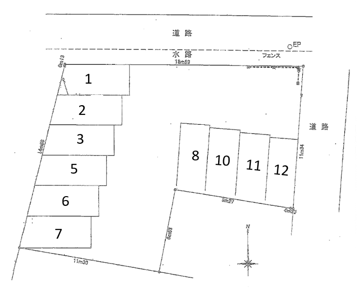 12・溝口五丁目駐車場の駐車配置図