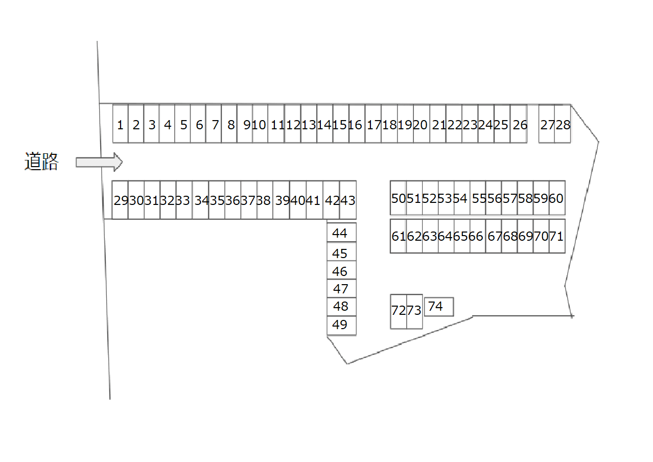 大建大野原第1駐車場の駐車配置図