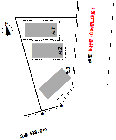 ワイズ・松降 第13駐車場の駐車配置図