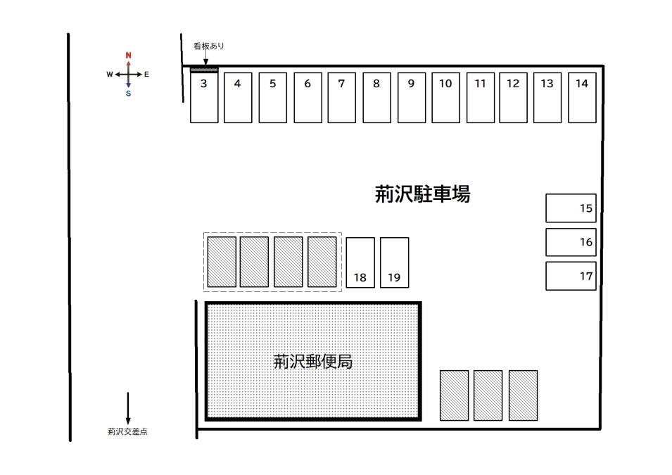 荊沢駐車場の駐車配置図
