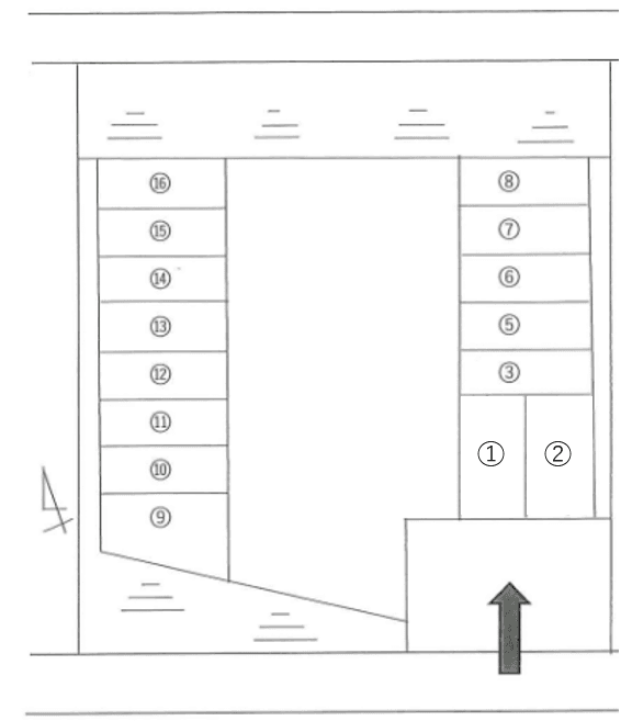 友井駐車場Ⅰの駐車配置図
