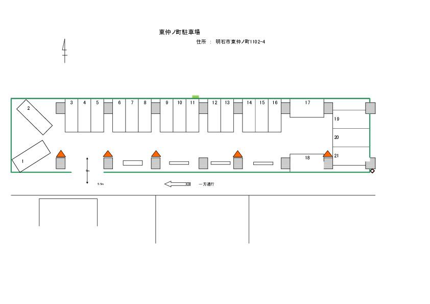 東仲ノ町駐車場の駐車配置図