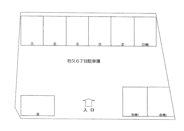 若久6丁目駐車場の駐車配置図