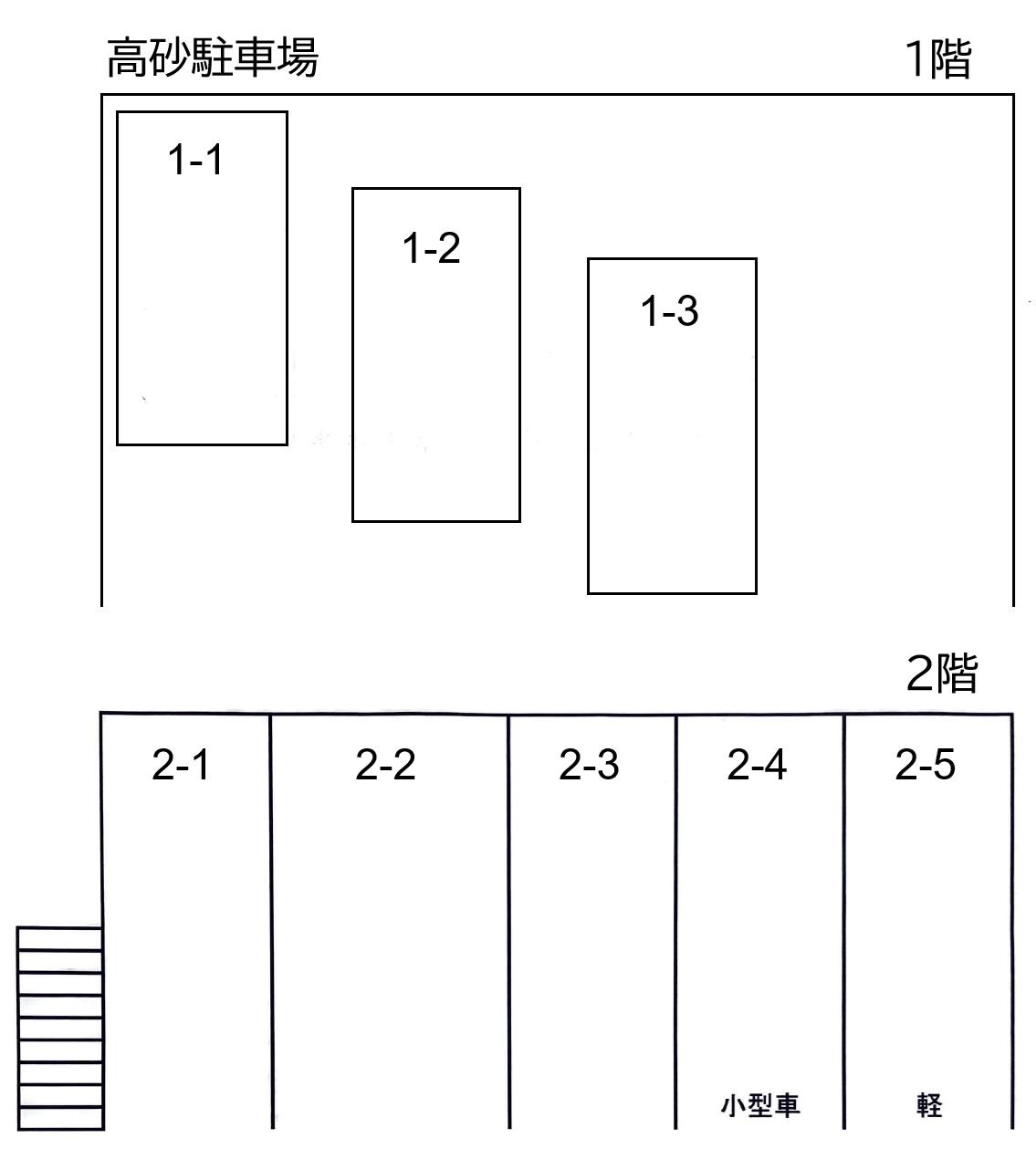高砂駐車場の駐車配置図