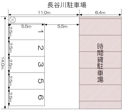 長谷川モータープールの駐車配置図