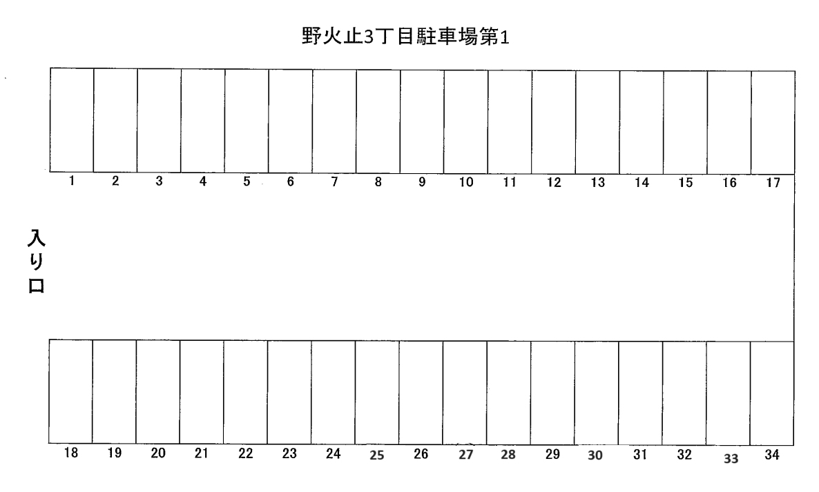 野火止3丁目駐車場第1の駐車配置図