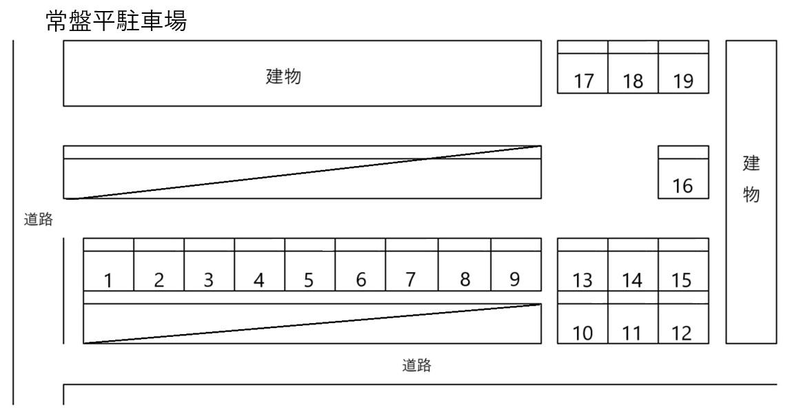 常盤平駐車場の駐車配置図