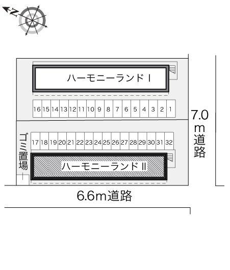 ハーモニーランドⅡ(18408)の駐車配置図