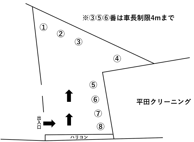 高安駐車場(5番地)の駐車配置図