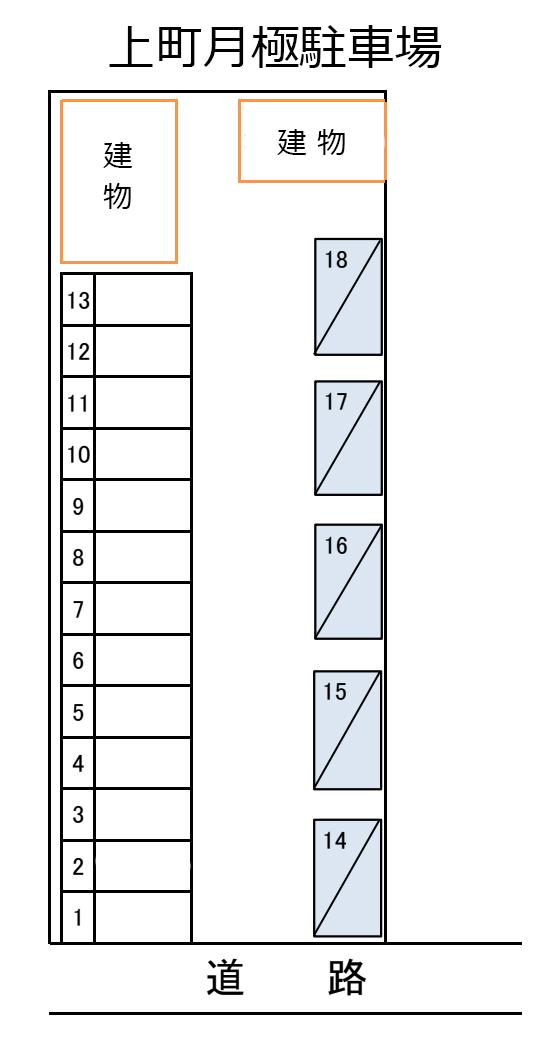 上町月極駐車場の駐車配置図